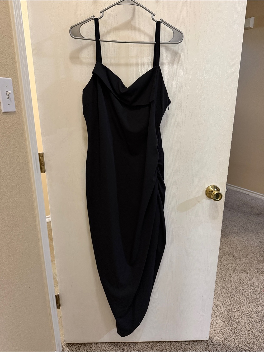 Forever 21 Black Cowl-Neck Midi Dress